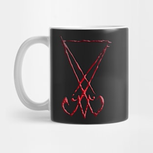 Lucifer Sigil in red and Black gradient, Magical Symbol Mug